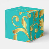 Box für aquamarine und Gold-Gastgeschenke Hochzeit Geschenkschachtel (Rückseite)