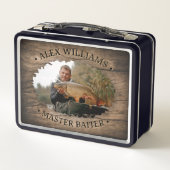 Box für Fotos, Geschenk für Fischer, Vater Metall Brotdose (Rückseite)