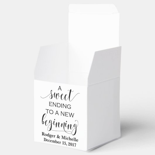 Box Gastgeschenk Hochzeit - Sweet End to New Begin Geschenkschachtel (Geöffnet)