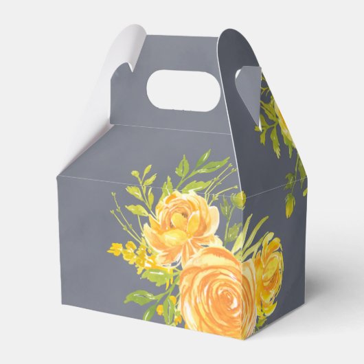 Box Gelbe und Graue Rose Peony Gastgeschenk Hochze Geschenkschachtel (Rückseite)