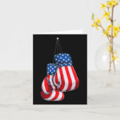Box Gloves American Flag 4. Juli Boxing Karte (Gelbe Blume)