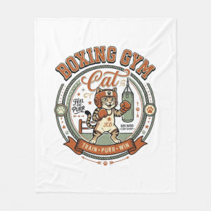 Box-Gym-Katze Box-Gym-Katze Vintage-Vektor-Art S Fleecedecke