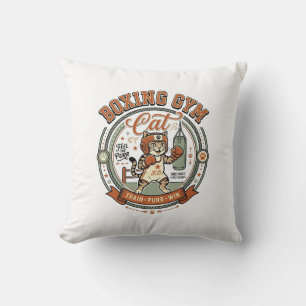 Box-Gym-Katze Box-Gym-Katze Vintage-Vektor-Art S Kissen
