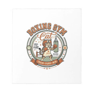 Box-Gym-Katze Box-Gym-Katze Vintage-Vektor-Art S Notizblock