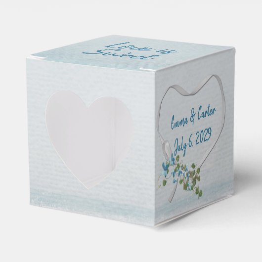 Box Hochzeit White Ribbon Herz Bevorzugung Geschenkschachtel (Vorderseite)