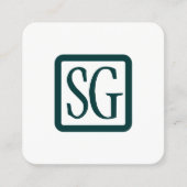 Box Initials Rounded - Square - Dunkelgrün Quadratische Visitenkarte (Vorderseite)