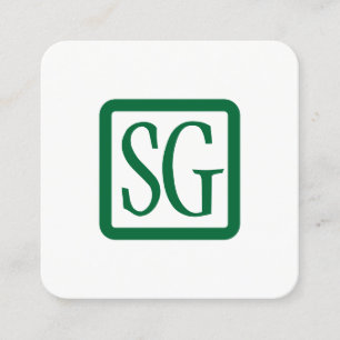 Box Initials Rounded - Square - Forest Green Quadratische Visitenkarte