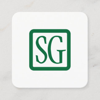 Box Initials Rounded - Square - Forest Green Quadratische Visitenkarte