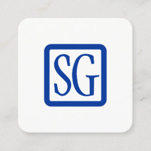 Box Initials Rounded - Square - Navy Blue Quadratische Visitenkarte