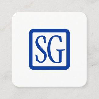 Box Initials Rounded - Square - Navy Blue Quadratische Visitenkarte