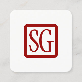 Box Initials Rounded - Square - Ruby Red Quadratische Visitenkarte