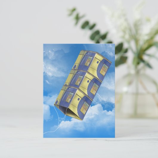 Box Kite in Sky Postkarte (Stehend Vorderseite)