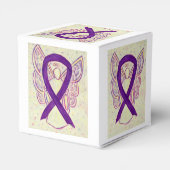 Box "lila Awareness Ribbon Angel Gastgeschenk" Geschenkschachtel (Rückseite)