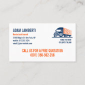 BOX-LKW-BEWEGUNG UND HAULING BERUFLICH VISITENKARTE (Rückseite)