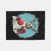 Box-Llama mit Boxhandschuhen Kickboxen Lustiges B Fleecedecke (Vorderseite (Horizontal))