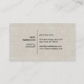 BOX-LOGO mit IHREM ANFANG/MONOGRAMM auf TAN LINEN Visitenkarte (Rückseite)