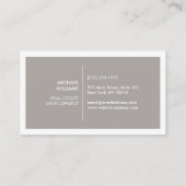 BOX-LOGO mit IHREM ANFANG/MONOGRAMM AUF TAUPE Visitenkarte (Rückseite)