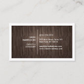 BOX-LOGO mit IHREM INITIAL/MONOGRAM AUF DUNKELHOLZ Visitenkarte (Rückseite)