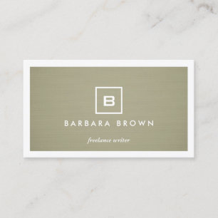 BOX-LOGO mit IHREM INITIAL/MONOGRAM auf KHAKI LINE Visitenkarte