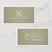 BOX-LOGO mit IHREM INITIAL/MONOGRAM auf KHAKI LINE Visitenkarte (Vorne/Hinten)