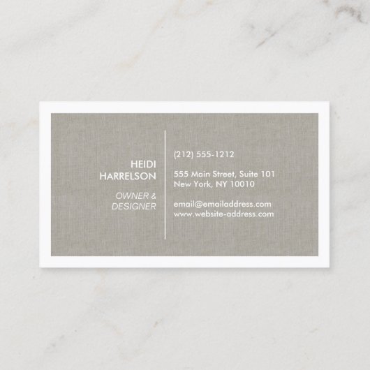 BOX-LOGO mit IHREM INITIAL/MONOGRAM auf KHAKI LINE Visitenkarte (Rückseite)