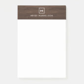 BOX-LOGO mit IHREM INITIAL/MONOGRAMM AUF BROWN WOO Post-it Klebezettel (Vorderseite)