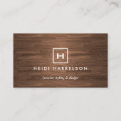 BOX-LOGO mit IHREM INITIAL/MONOGRAMM AUF BROWN WOO Visitenkarte (Vorderseite)