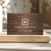 BOX-LOGO mit IHREM INITIAL/MONOGRAMM AUF BROWN WOO Visitenkarte