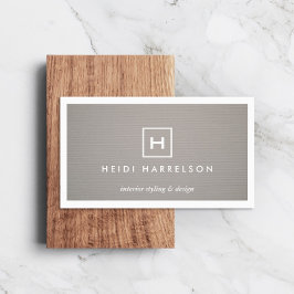 BOX-LOGO mit IHREM INITIAL/MONOGRAMM auf GRAY LINE Visitenkarte