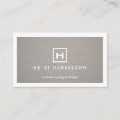 BOX-LOGO mit IHREM INITIAL/MONOGRAMM auf GRAY LINE Visitenkarte (Vorderseite)