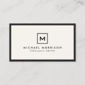 BOX-LOGO mit IHREM INITIAL/MONOGRAMM Black/Ivory Visitenkarte (Vorderseite)