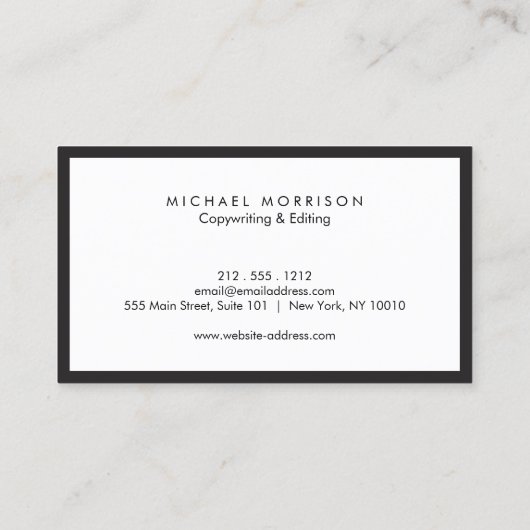 BOX-LOGO mit IHREM INITIAL/MONOGRAMM Schwarz/Weiß Visitenkarte (Rückseite)