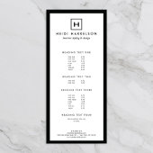 BOX-LOGO mit IHREM INITIAL/MONOGRAMM Schwarz/Weiß Werbekarte