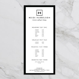 BOX-LOGO mit IHREM INITIAL/MONOGRAMM Schwarz/Weiß Werbekarte