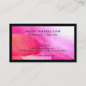 Box-Logo mit Ihrer Initial auf fett rosa Wasserfar Visitenkarte (Rückseite)