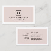 Box-Logo-Monogramm in hellrosa und schwarz Visitenkarte (Vorne/Hinten)