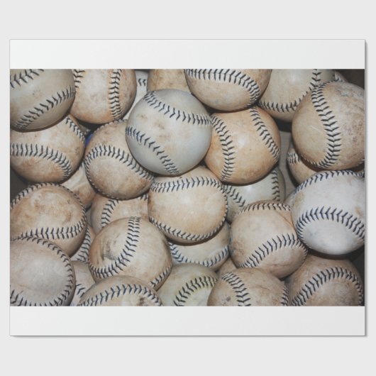 Box mit Baseballs Geschenkpapier (Flach)