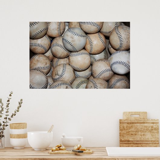 Box mit Baseballs Poster (Küche)