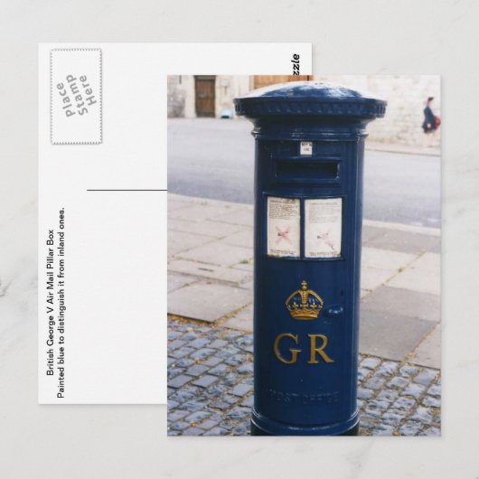 Box mit British Air Mail Postkarte (Vorne/Hinten)