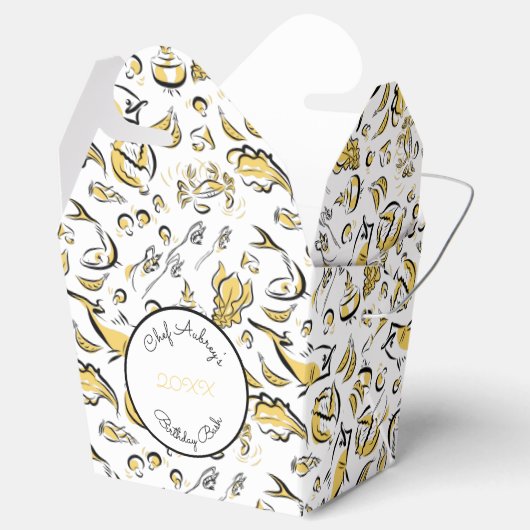 Box mit chinesischer Küche Zeichnend "Take-out" Geschenkschachtel (Geöffnet)