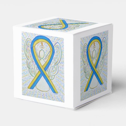 Box mit dem Gastgeschenk "Blau und Gelb" Geschenkschachtel (Rückseite)