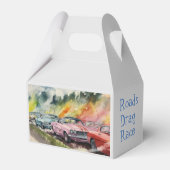 Box mit Drag Racing Watercolor Graphic Art Geschenkschachtel (Rückseite)