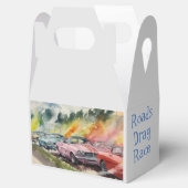 Box mit Drag Racing Watercolor Graphic Art Geschenkschachtel (Geöffnet)