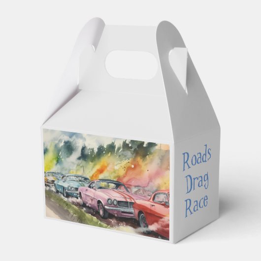 Box mit Drag Racing Watercolor Graphic Art Geschenkschachtel (Vorderseite)