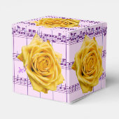 Box mit Gefallen für Gelbes Rose und Lila Musikher Geschenkschachtel (Rückseite)
