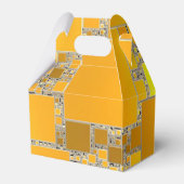 Box mit gelben und orangefarbenen Gefälligkeiten Geschenkschachtel (Rückseite)