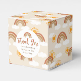 Box mit neutralem Regenbogen-Boho-Gefallen Geschenkschachtel