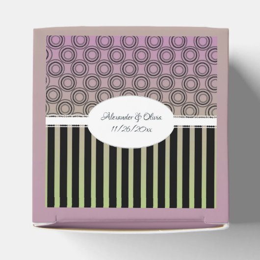 Box mit rosa und grüne Gastgeschenk Hochzeit Geschenkschachtel (Oben)