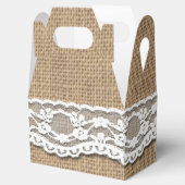 Box mit rustikalen Burlap- und Lace Art Gable-Vorz Geschenkschachtel (Geöffnet)