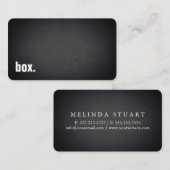 box. Modern Minimalist Blackboard Professional Visitenkarte (Vorne/Hinten)
